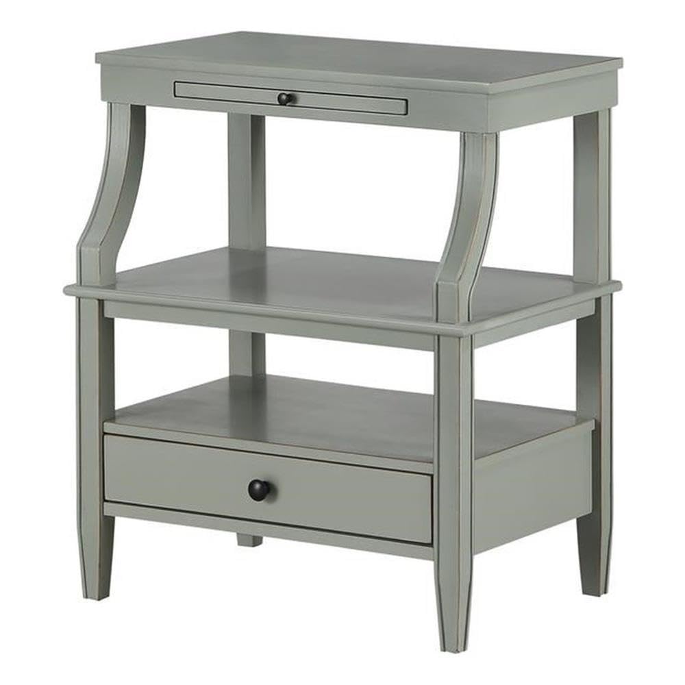 Comfort Pointe Newton Antique Gray Wood 1-Drawer Storage Nightstand