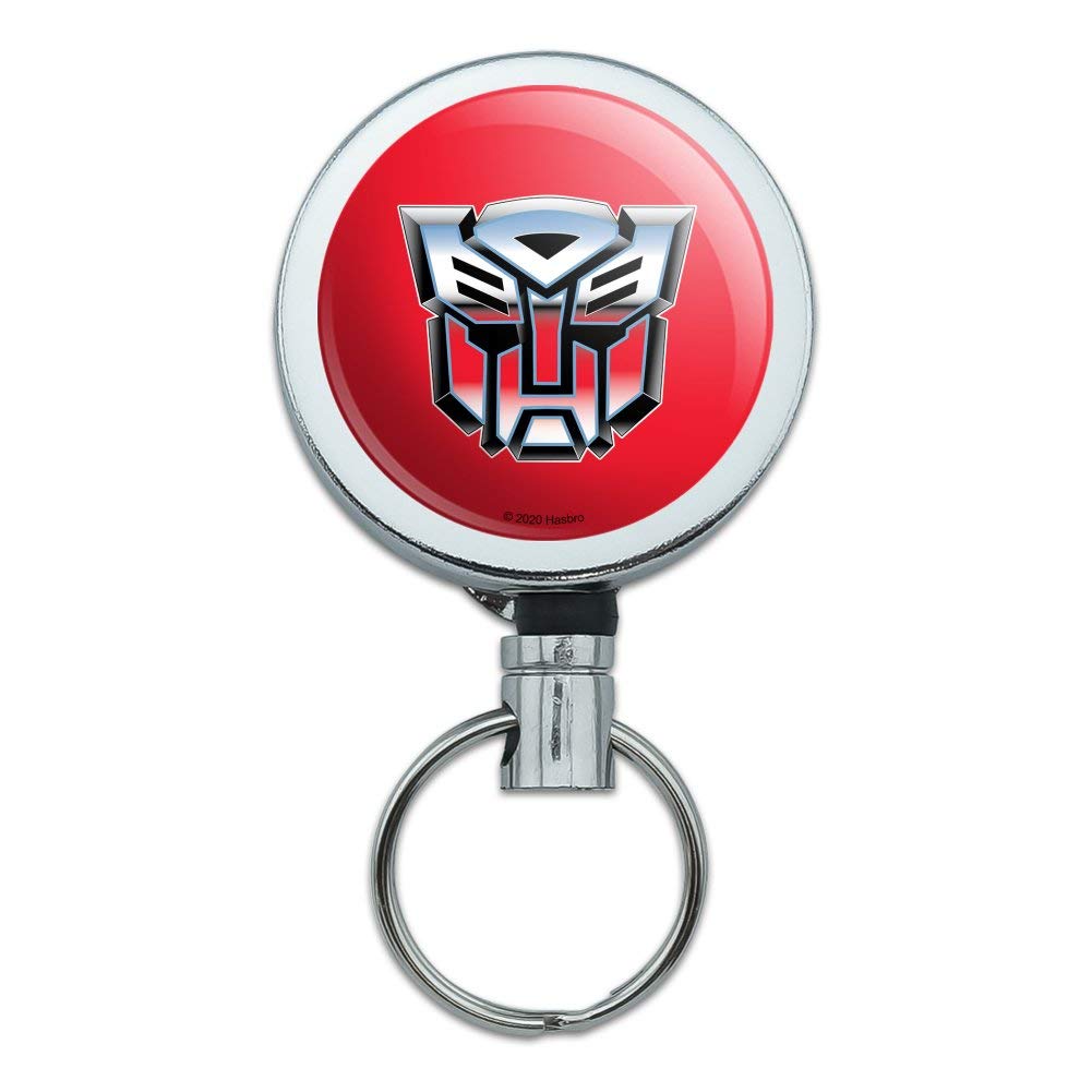 Transformers Autobot Symbol Retro Heavy Duty Metal Retractable Reel Id Badge Key Card Tag Holder With Belt Clip