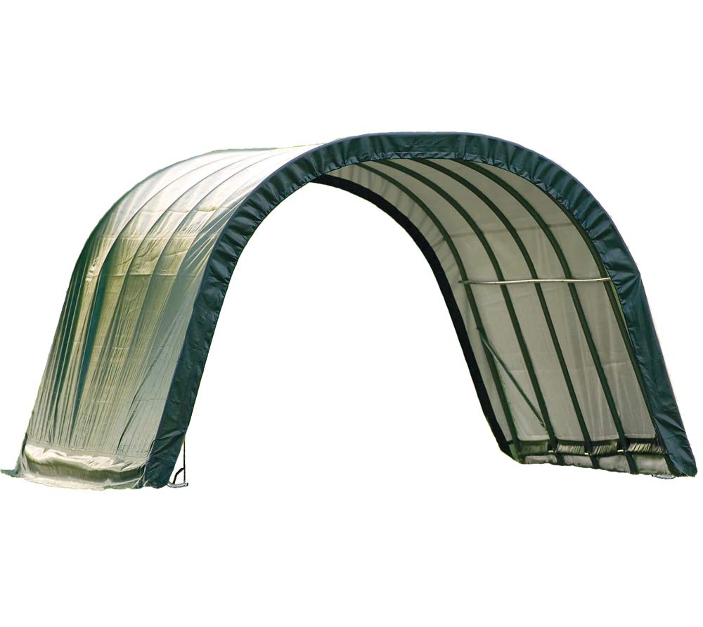 Shelterlogic Round Style Run-In Shelter, Green, 12 X 20 X 8 Ft.