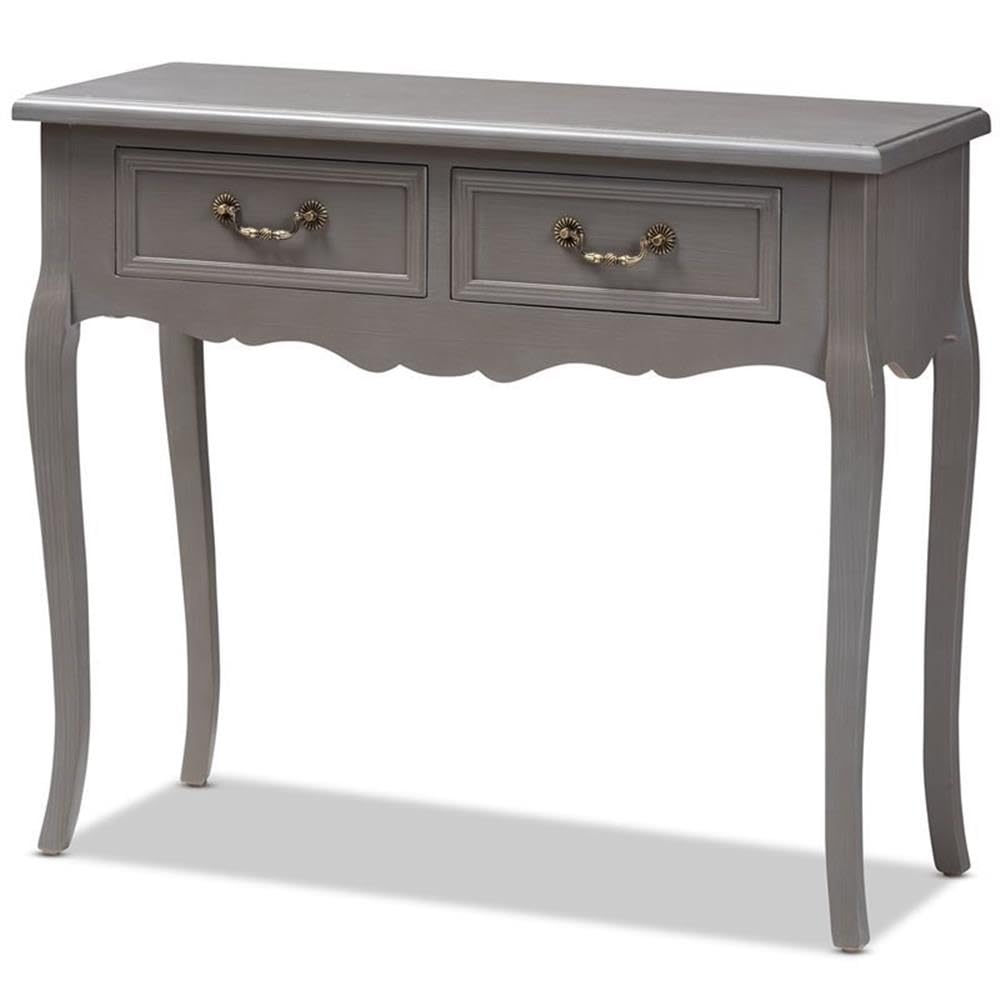 Baxton Studio Capucine 35 1/2&quot; Wide Gray Wood 2-Drawer Console Table