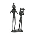 DreamsEden Rustic Family Figurines, Cast Iron Art Home Decoration Statue with Gift Card for Anniversary Birthday (Family of Four
