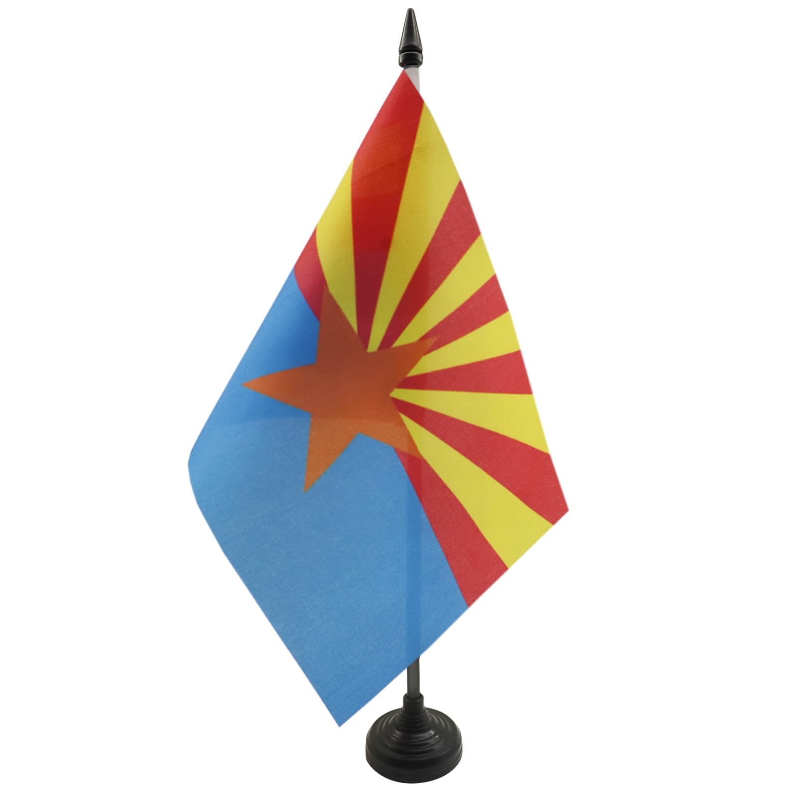 Arizona Table Flag 5' X 8' - Us State Of Arizona Desk Flag 21 X 14 Cm - Black Plastic Stick And Base - Az Flag