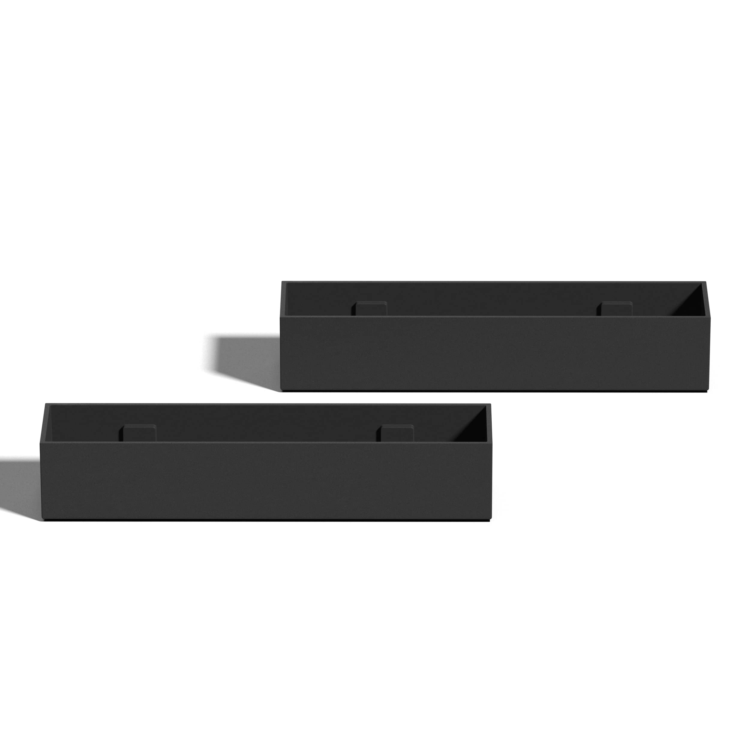 Veradek Forma Series Trough Plastic Planter, 32' L X 3.5' W X 3' H In, Black, 2 Pack