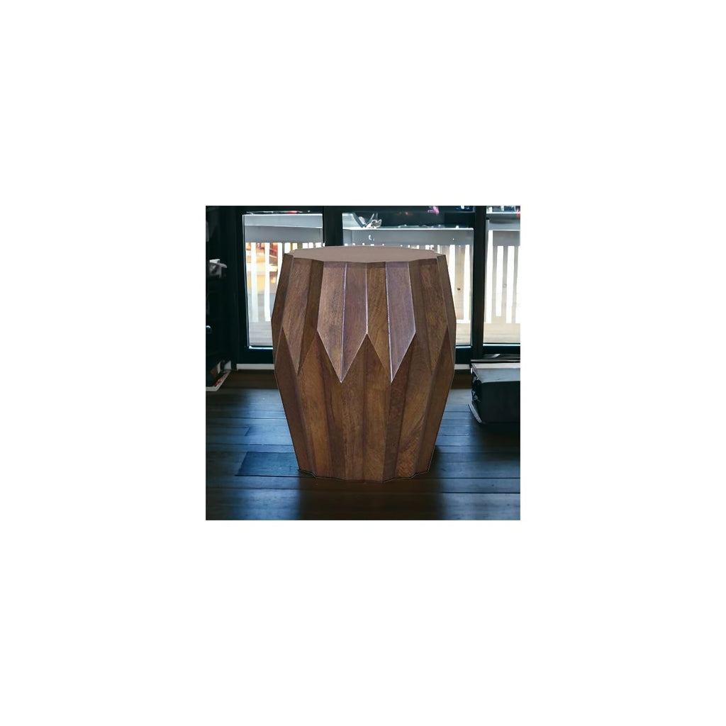 HomeRoots 22' Deep Brown and Dark Brown Solid Wood End Table
