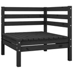 vidaXL Solid Pinewood Patio Lounge Set 12 Piece Garden Outdoor Terrance Backyard Furniture Set Wooden Lounge Sofa Seating Chair Seat Black