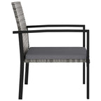 vidaXL Modern Dining Chairs 4 Pcs, Patio Rattan Dining Chair with Cushion, Outdoor Wicker Dining Chair for Garden Lawn, Modern Style, Poly Rattan Gray