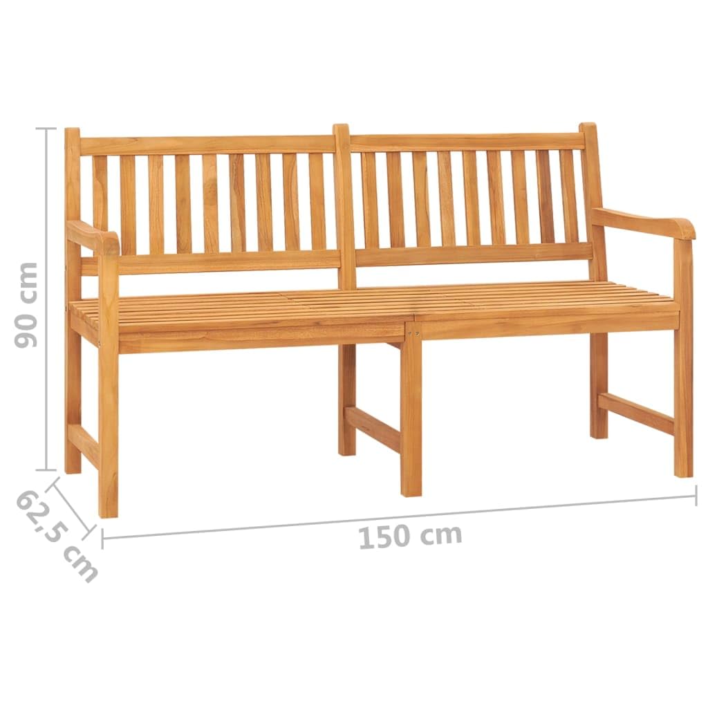 vidaXL Brown 3-Seater Garden Bench with Pop-Up Table - Solid Teak Wood - Farmhouse Style Outdoor Patio Pool Deck Furniture with Armrests and Backrest - 59.1" x 24.6" x 35.4"