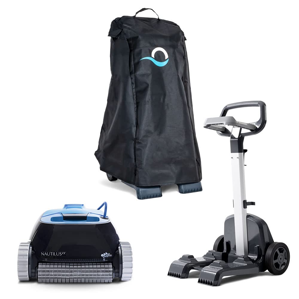 Dolphin Nautilus Cc Robotic Pool Vacuum Cleaner Up To 33 Ft - Premium Bundle With Caddy And Cover