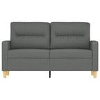 vidaXL Dark Gray 2-Seater Sofa - Comfortable Padded Seats and Back Cushions - Metal Frame - Modern Living Room Furniture - 100% Polyester Fabric Upholstery