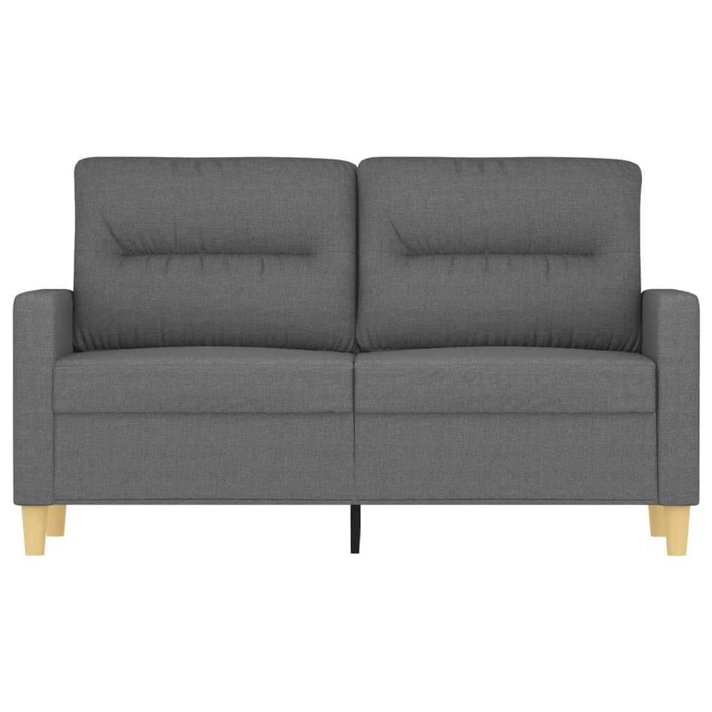 vidaXL Dark Gray 2-Seater Sofa - Comfortable Padded Seats and Back Cushions - Metal Frame - Modern Living Room Furniture - 100% Polyester Fabric Upholstery