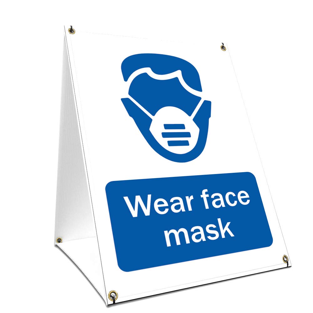 Signmission Osha Notice Sign - Wear Face Mask | Sidewalk Sign With Graphics On Each Side | 18' X 24' Print Size | Protect Your