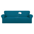 Purefit 100% Dual Waterproof Couch Cover Slipcovers For Couches And Sofas - Stretch Non Slip Fleece Sofa Covers Washable, Leakproof Furniture Protector For Kids, Pets, Dog (Sofa, Peacock Blue)