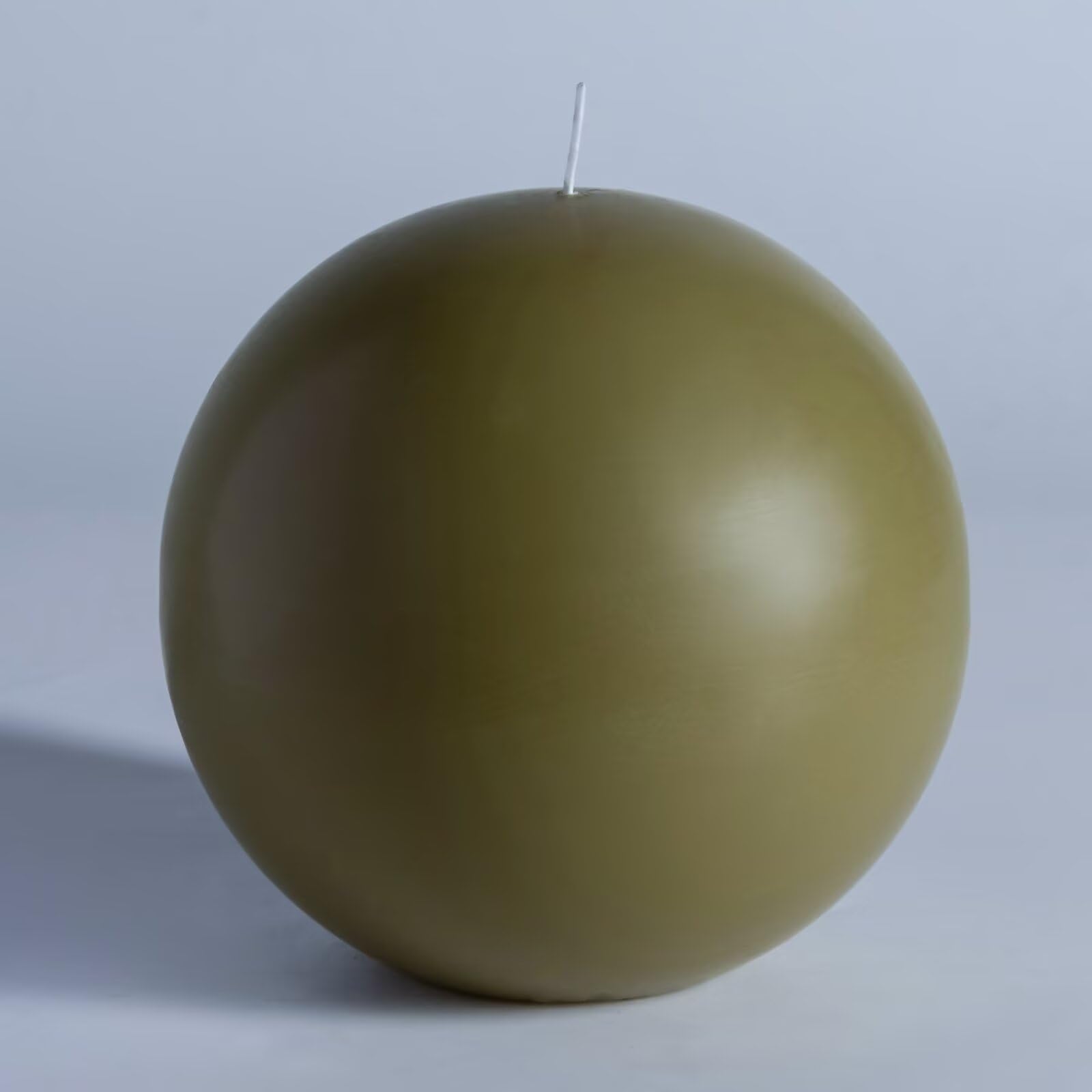 MOZEAL Hand-Poured, 6 Inch Olive Green Large Round Ball Candles - Elegant Olive Green Round Pillar Candles, Dripless, Unscented,