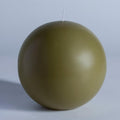 MOZEAL Hand-Poured, 6 Inch Olive Green Large Round Ball Candles - Elegant Olive Green Round Pillar Candles, Dripless, Unscented,