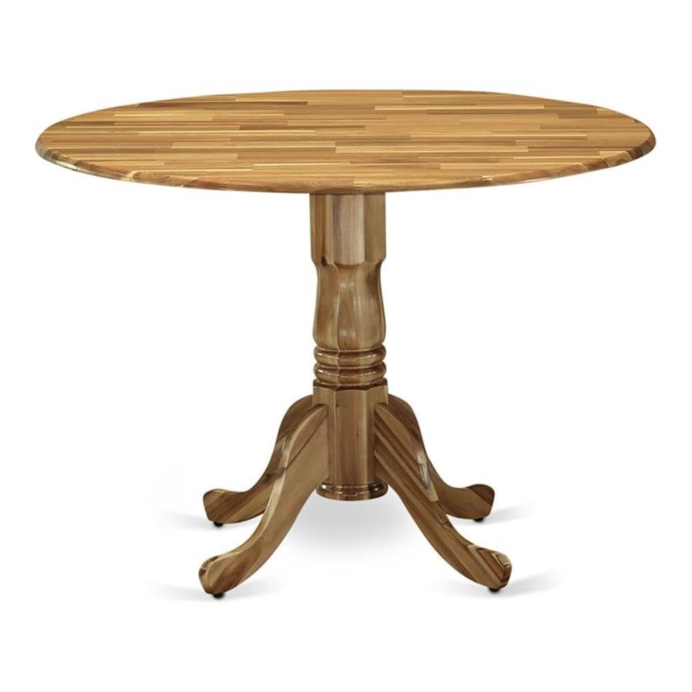 East West Furniture Dlt-Ana-Tp Dublin Modern Dining Table - A Round Kitchen Table Top With Dropleaf & Pedestal Base, 42X42 Inch, Natural