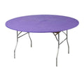 Kwik-Covers 60' Round Fitted Plastic Table Covers, Bundle Of 5 (Purple)