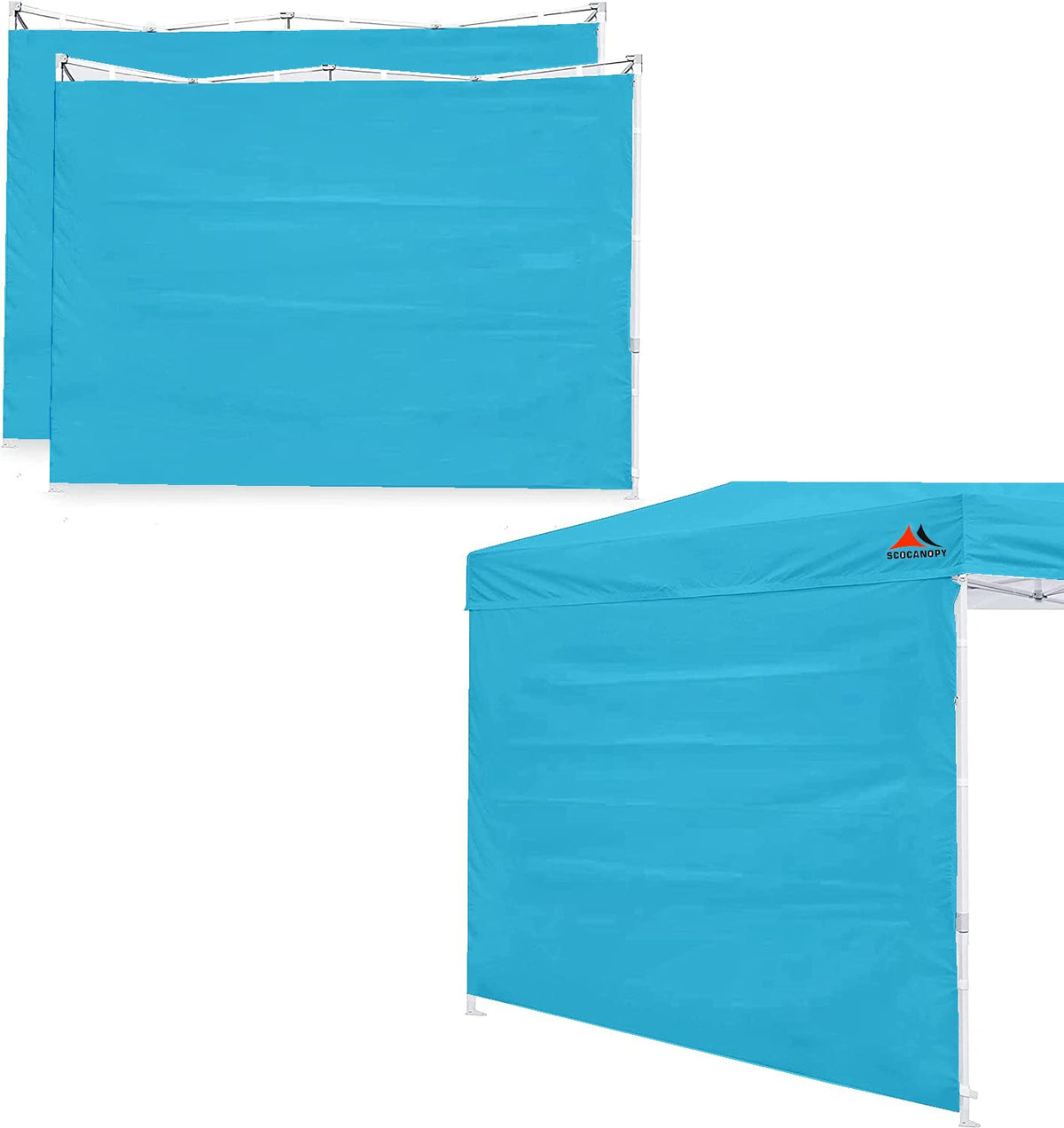 Scocanopy Sidewall For 10X10Ft Pop Up Canopy Frame, 3 Pack Sunwall Only,Sky Blue