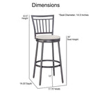 American Woodcrafters Jacey Gray Metal Swivel 30-inch Seat Height Bar Stool