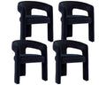 Rivova Modern Barrel Dining Chairs Set Of 4, Velvet Upholstered Accent Side Chair With Arms Comfy Makeup Vanity Chairs, Dining L