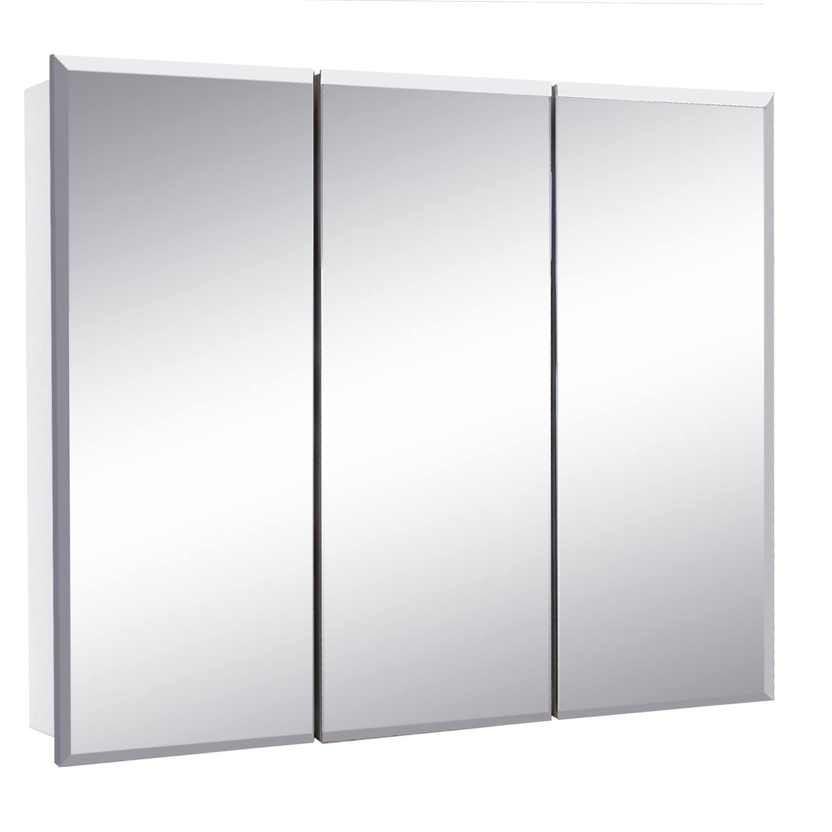 Design House 36 Inch Cyprus Bathroom Medicine Cabinet, Durable Pre-Assembled Wall Mounted Cabinet w/Frameless Mirrored Doors, Wh