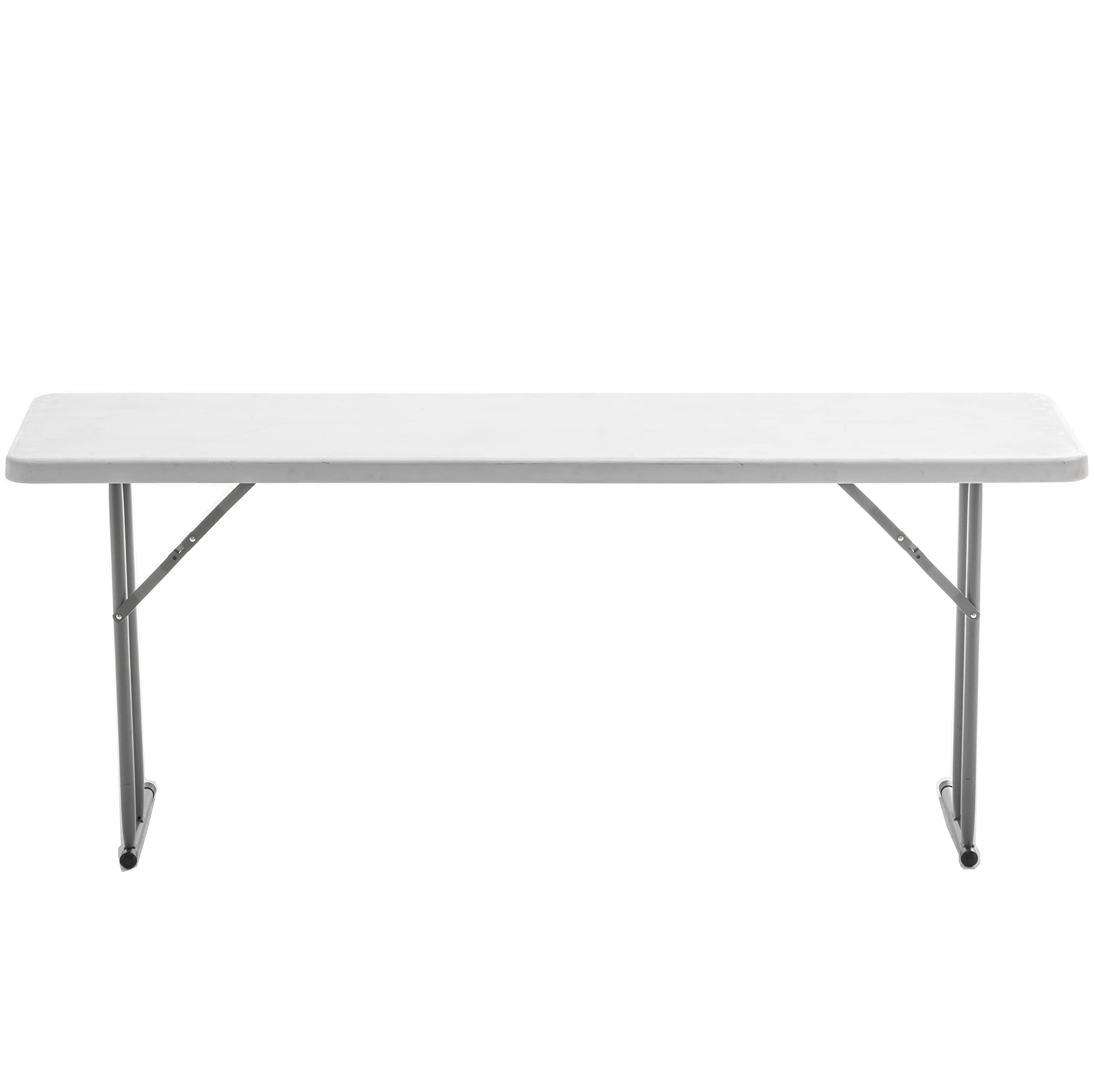 Btexpert 6-Foot - 72' Long White Granite Plastic Folding Seminar Training Table Portable 18' Wide Narrow, 29' High, Events Indoor Outdoor Lightweight