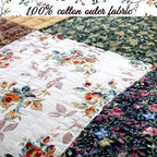 Cozy Line Home Fashions Olive Country Style Yellow Cotton Real Patchwork Quilt Bedding Set, Reversible Coverlet, Bedspread (Brow