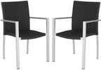 Safavieh Home Collection Cordova Black Indoor-Outdoor Stacking Arm Chair