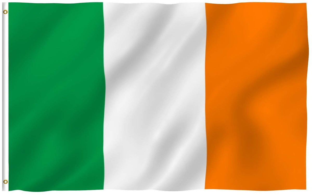 Anley Fly Breeze 3X5 Foot Ireland Flag - Vivid Color And Fade Proof - Canvas Header And Double Stitched - Irish National Flags P