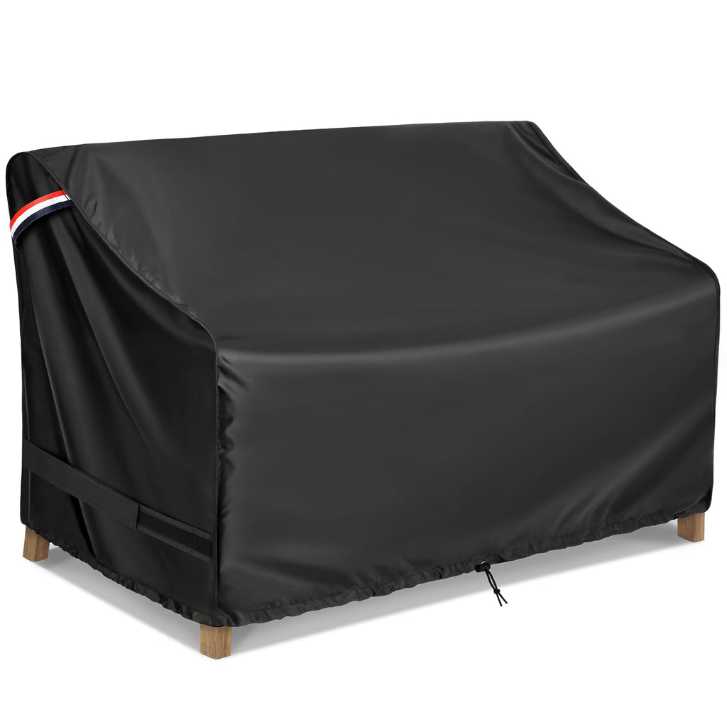 Kylinlucky Outdoor Furniture Sofa Covers Waterproof 54W X 38D X 35H Inches, 2-Seater Deep Seat Loveseat Cover Black