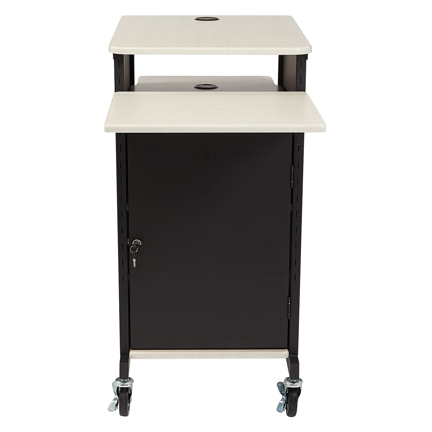 Oklahoma Sound Prc-400 Jumbo Presentation Cart, 33" Length X 21" Width X 40" Height, Ivory Woodgrain