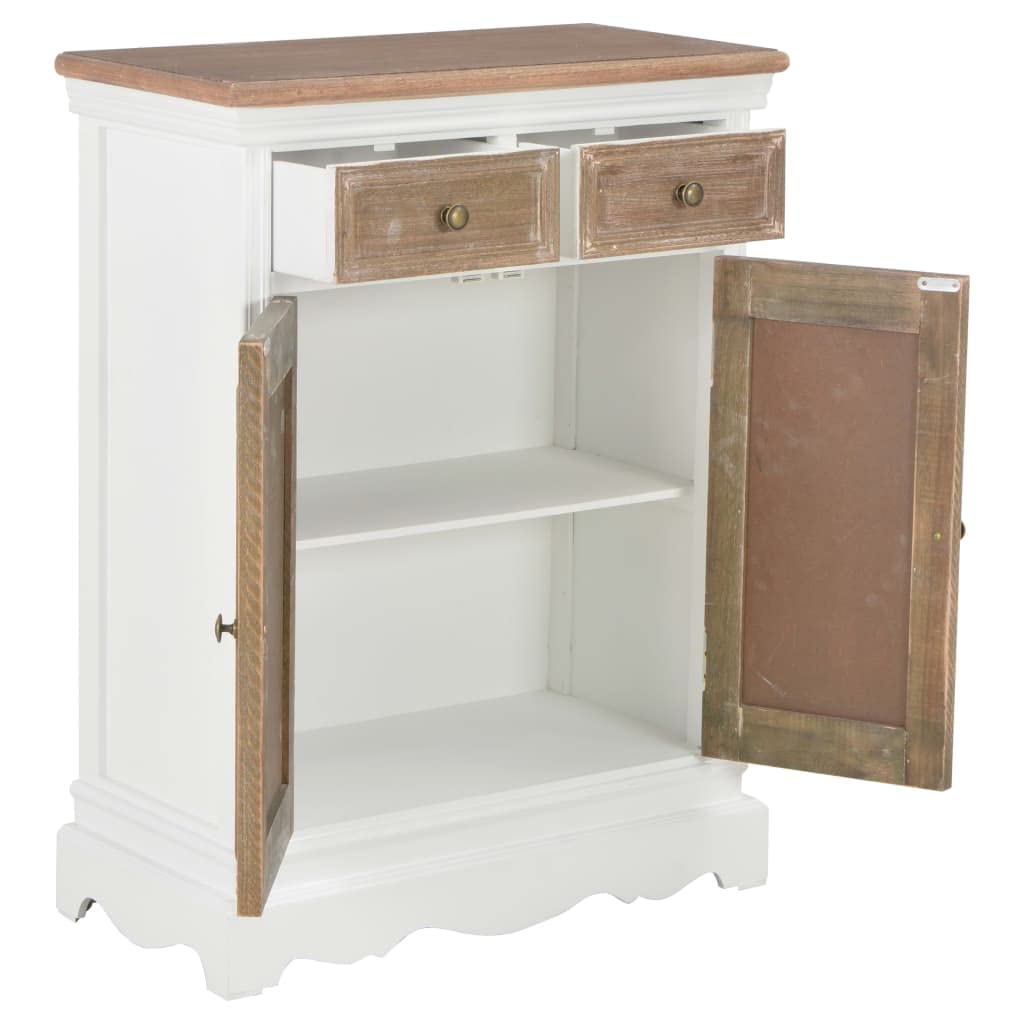 vidaXL Sideboard White 23.6&quot;x11.8&quot;x31.5&quot; Solid Wood