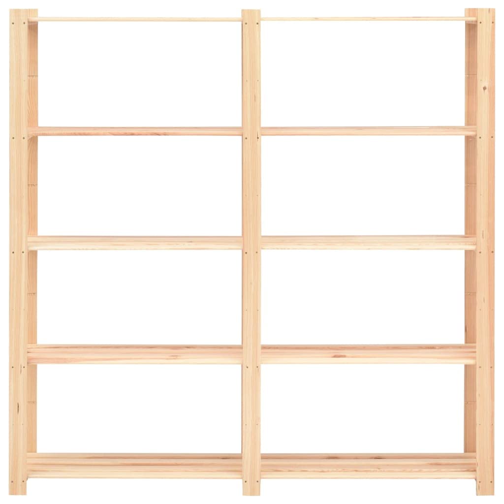 vidaXL 5-Tier Storage Racks - Solid Pinewood Storage Solutions for Home and Office, Beige, 66.9&quot;x15&quot;x66.9&quot;