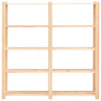 vidaXL 5-Tier Storage Racks - Solid Pinewood Storage Solutions for Home and Office, Beige, 66.9"x15"x66.9"