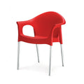 Nilkamal Plastic Chair For Cafe With Arm | 3 Year Warranty | For Home, Living Room, Outdoor | Bright Red Colour | Ns09Ss
