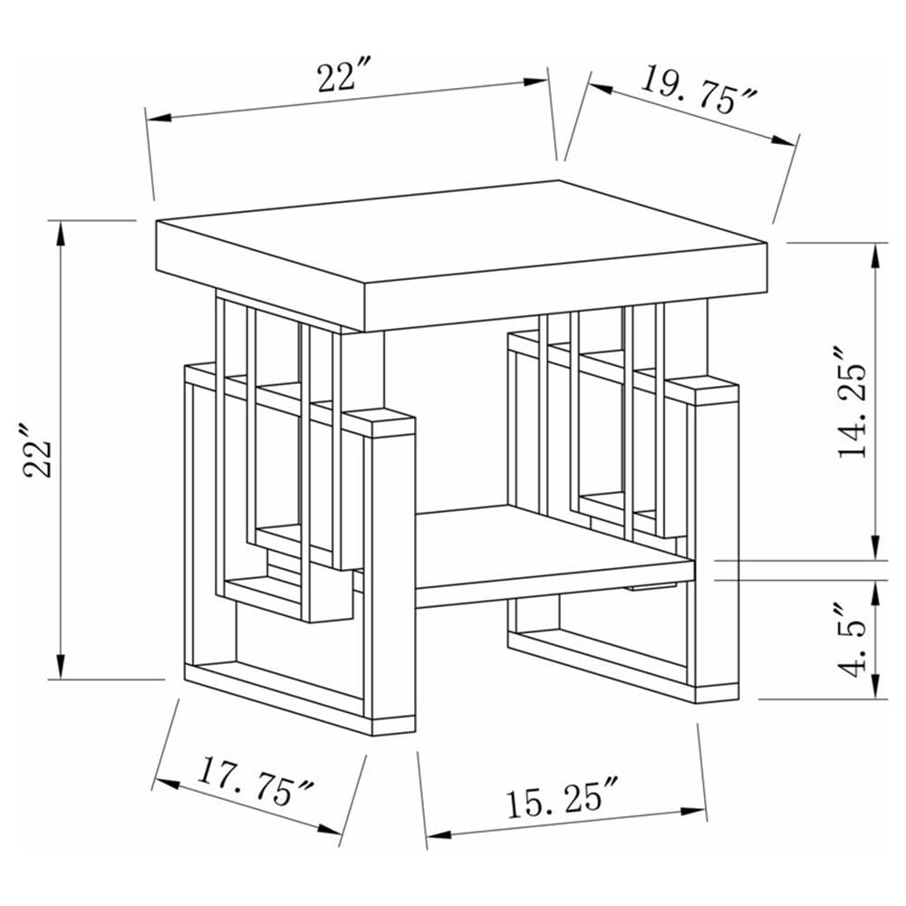 Coaster Furniture End Table White High Gloss 705707