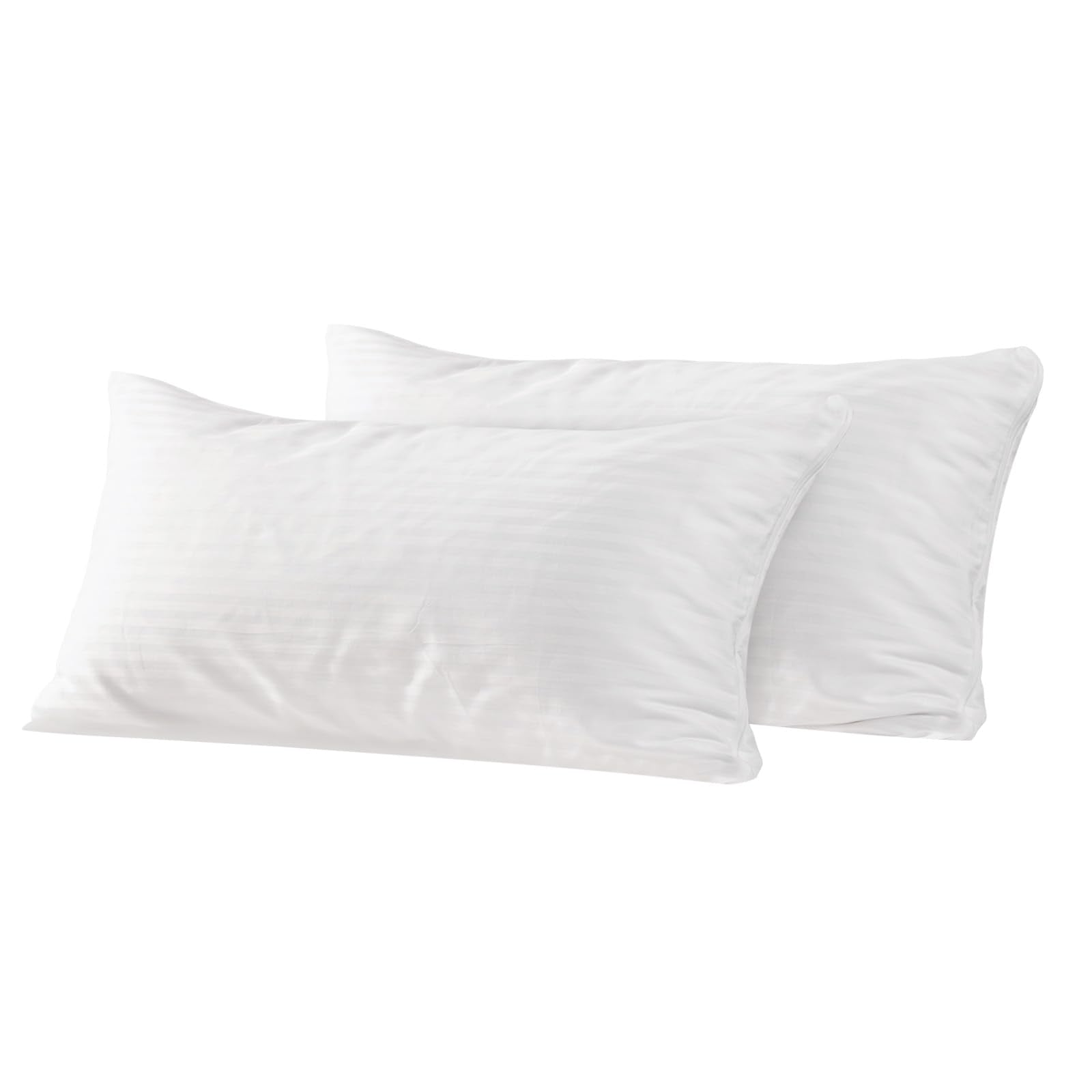 Faunna Zippered Pillow Protectors Cover Soft Comfortable Sateen 100% Long Staple Cotton Quiet And Breathable Bed Pillowcase Body
