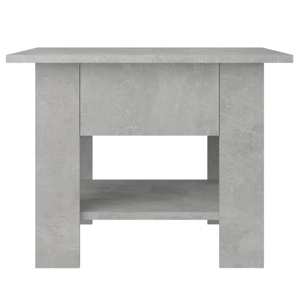 vidaXL Modern Design Coffee Table with Storage Shelf in Concrete Gray - Durable Engineered Wood Construction - Easy to Clean - 21.7&quot;x21.7&quot;x16.5&quot;