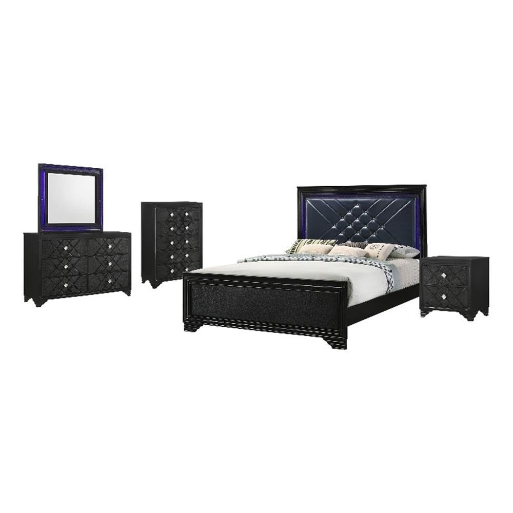 Coaster Penelope California King Bed 5-Piece Set, Midnight Star