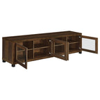 Coaster Home Furnishings Sachin 79-Inch TV Stand for TVs up to 85 Inch 4-Door Entertainment Center Media Console Adjustable Shelves Engineered Wood Eco-Friendly Laminate Dark Pine 736293