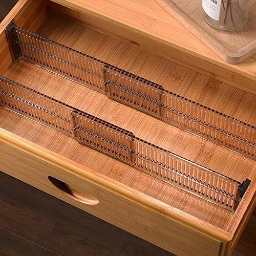Inllex Drawer Dividers Expandable (Set Of 2)  Clear Plastic Drawer Organization System For Kitchen, Bathroom, Bedroom & Office