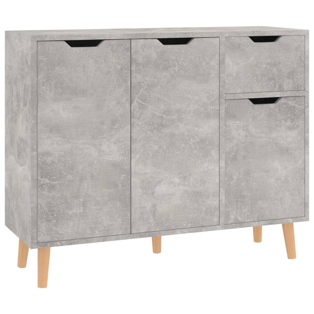 vidaXL Engineered Wood Sideboard in Elegant Concrete Gray - Spacious Storage Cupboard - Elegant Living Area Décor - Durable Quality Material - Easy Self Assembly.
