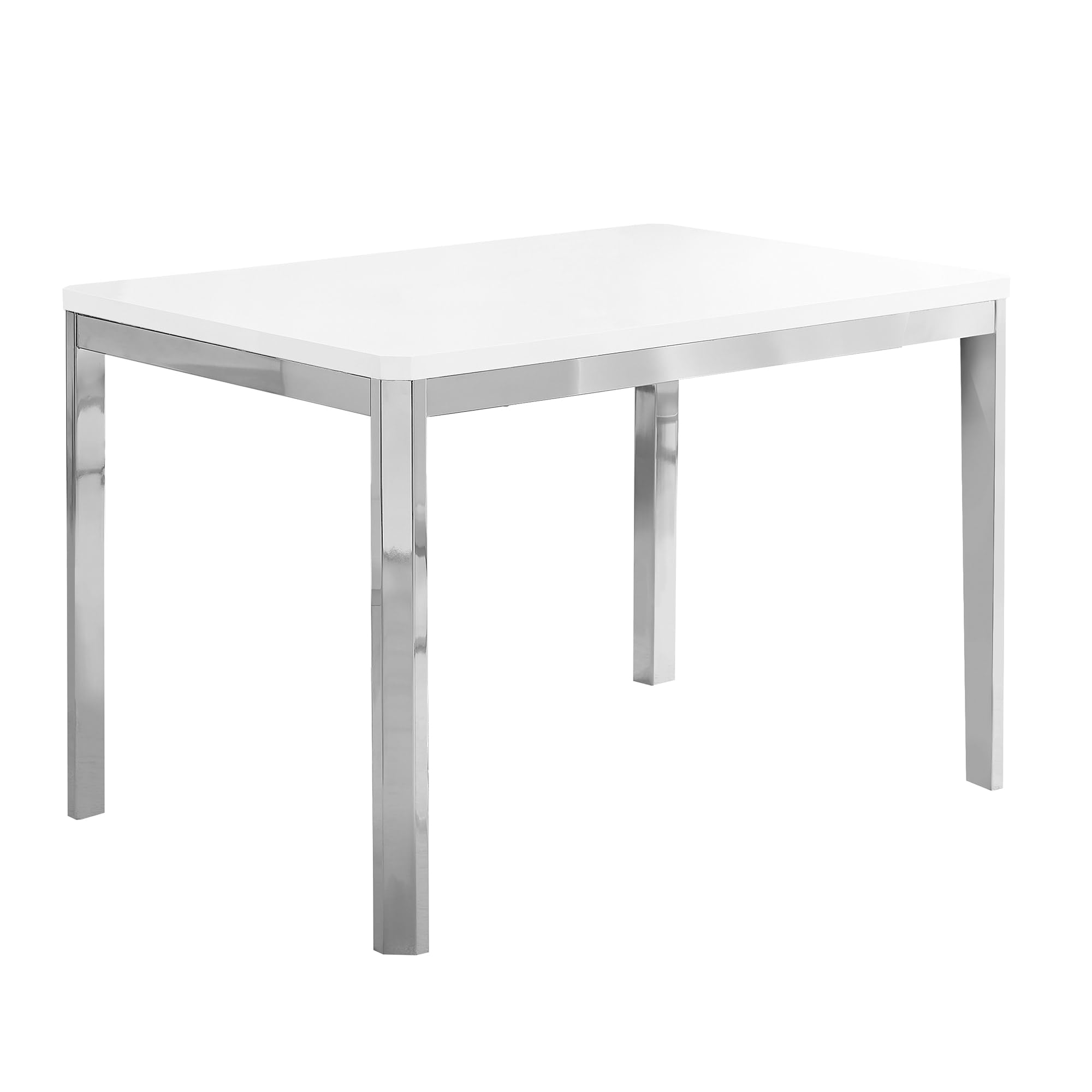 Monarch Specialties I Dining Table - 32&quot;X 48&quot;/ White/Chrome Metal,