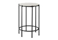 Monarch Specialties I 3757 Accent Table, End, Round, Side Table, Bedroom, Nightstand, Washed Oak, Black Metal