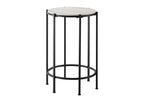 Monarch Specialties I 3757 Accent Table, End, Round, Side Table, Bedroom, Nightstand, Washed Oak, Black Metal