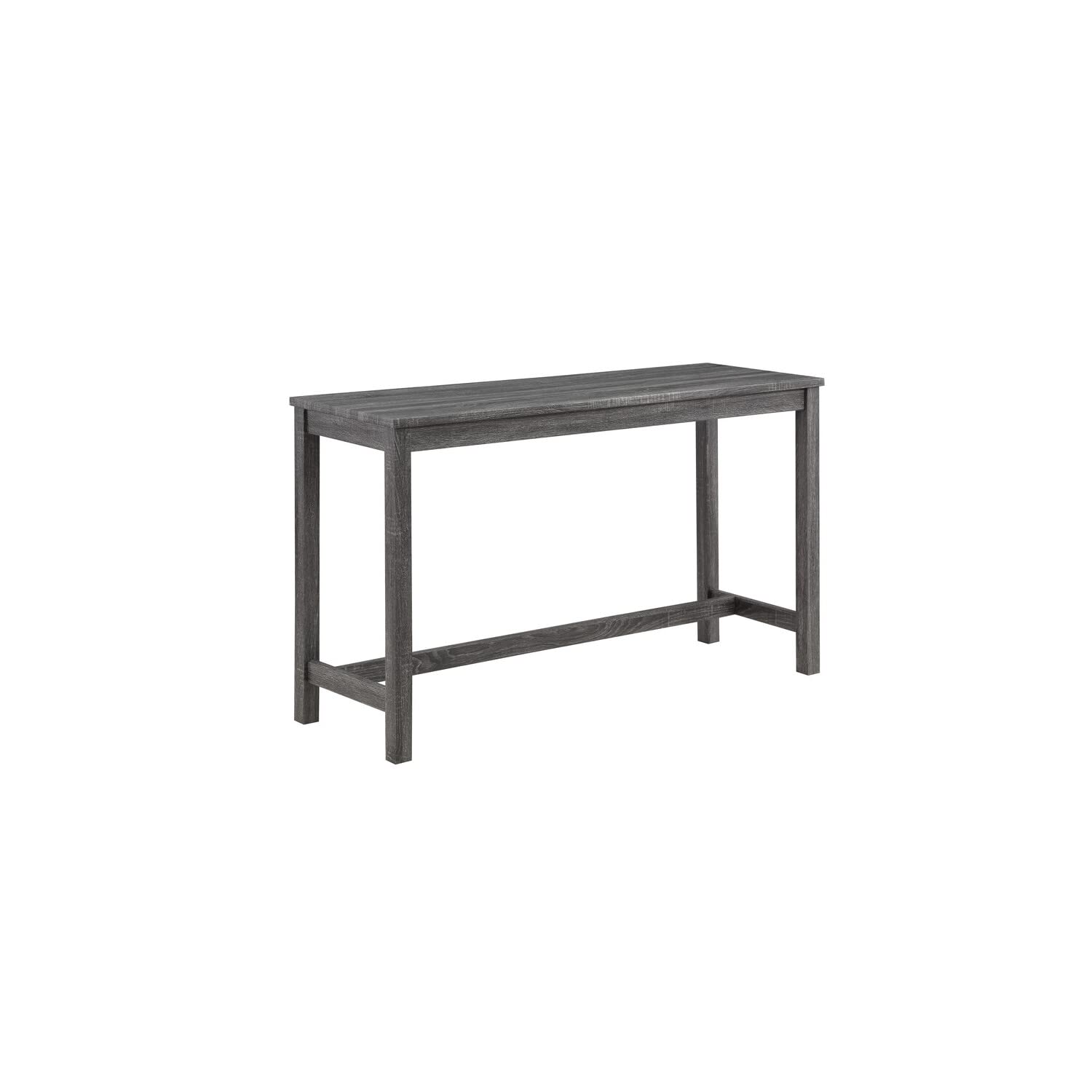 Lilola Home Oriana Gray 4 Piece Counter Height 36&quot; Pub Table Set with Tufted Gray Linen Stools