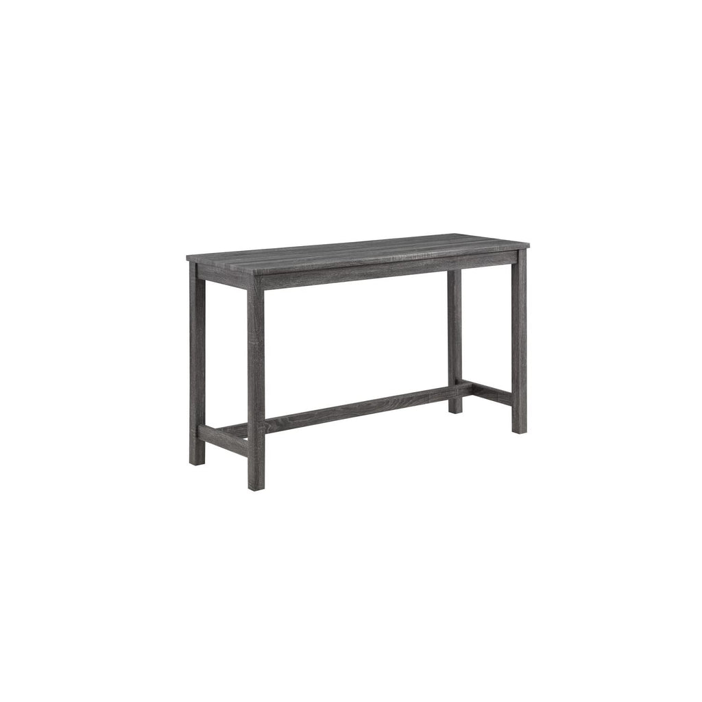 Lilola Home Oriana Gray 4 Piece Counter Height 36' Pub Table Set with Tufted Gray Linen Stools