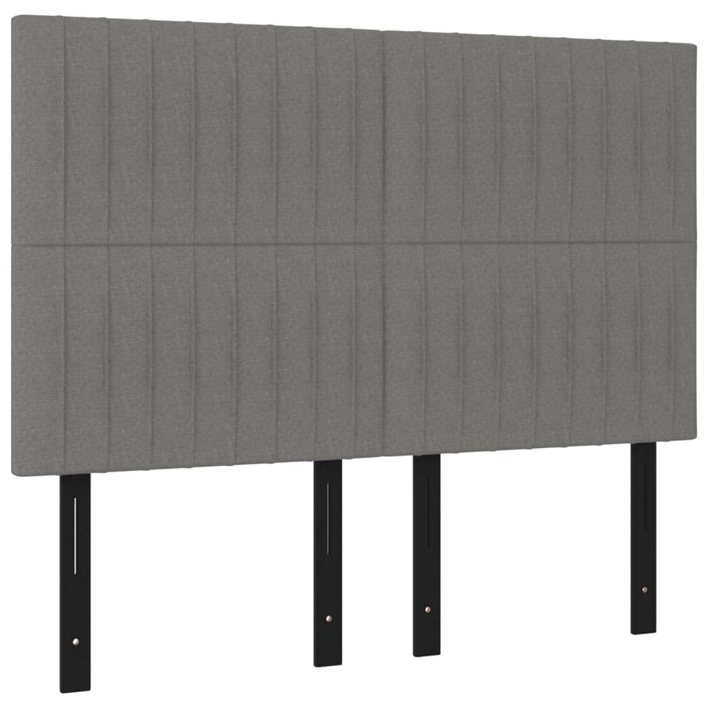Vidaxl 4X Headboards Home Indoor Bed Accessory Bedroom Upholstered Headboard Bed Header Furniture Dark Gray 28.3"X2"X30.7"/34.6" Fabric
