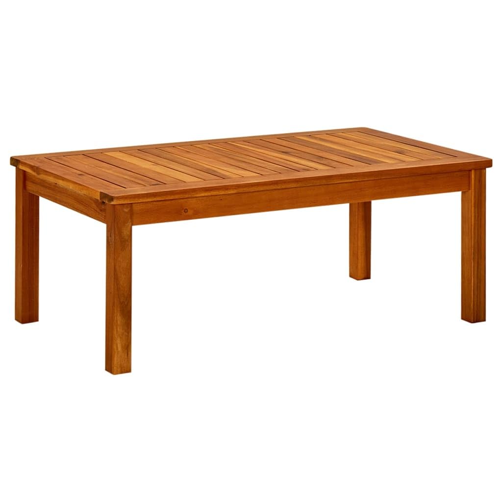 vidaXL Coffee Table Outdoor Side Table - Solid Acacia Wood, Weather Resistant, for Front Porch/Deck, 35.4&quot; x 19.7&quot; x 14.2&quot;