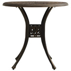 vidaXL Round Patio Table - Cast Aluminum Outdoor Tea Table with Umbrella Hole and Hollow Top Design, 30.7" Diameter, Bronze