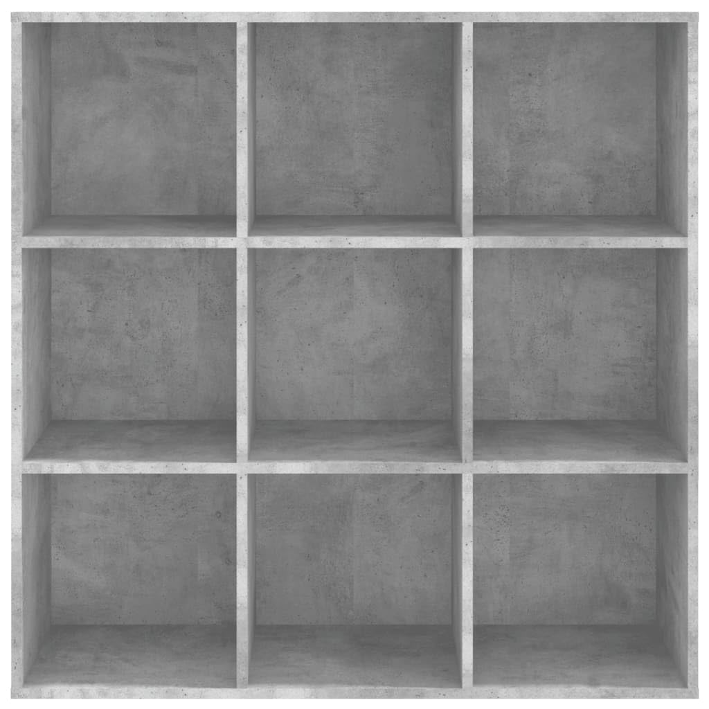 vidaXL Bookcase, Book Cabinet Open Shelf Bookcase, Wall Bookshelf for Office Living Room, Shelving Unit, Scandinavian, Concrete Gray Engineered Wood